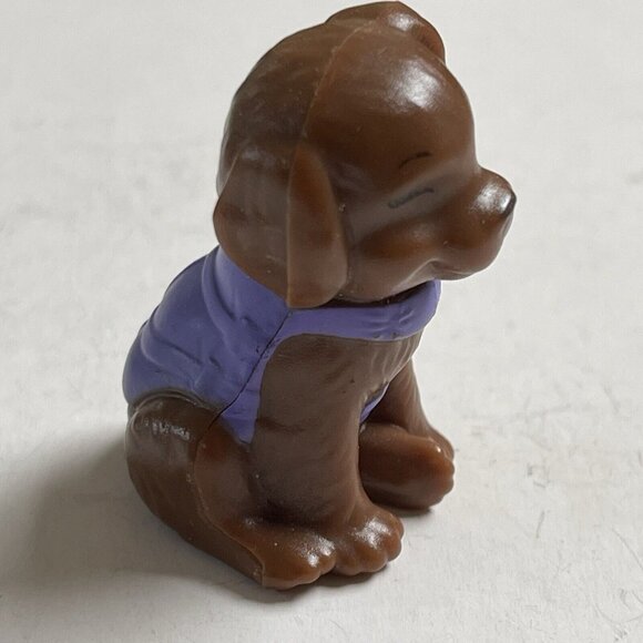 Barbie Mattel Chelsea Pet Animal Brown Winking Dog With Purple Vest - Picture 2 of 7